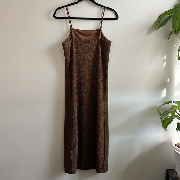 H&M Jersey Slip Dress brown copper metallic - Picture 7 of 9